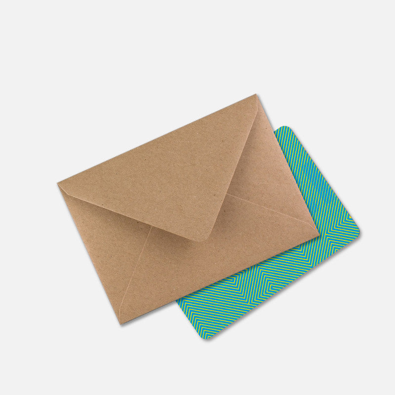 Enveloppe kraft incluse avec la carte Merci Cinétique Papier Tigre
