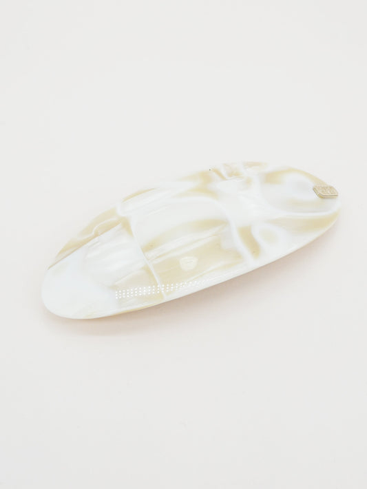 Barrette cheveux ovale nacré écru Scrunchie Is Back