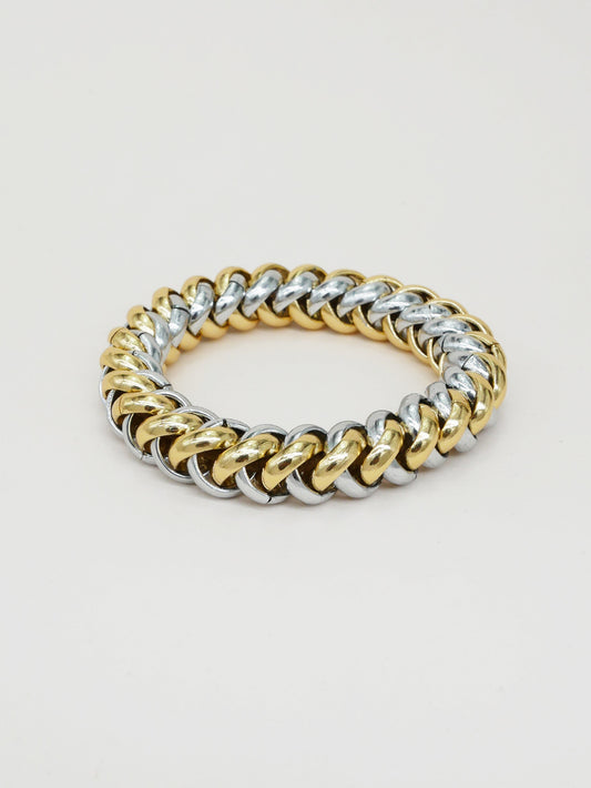 Bracelet-élastique Bichous Chaîne doré et argenté Scrunchie Is Back