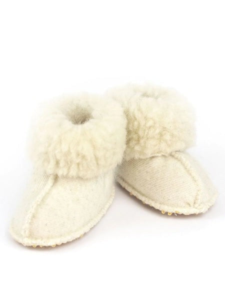 Chaussons bébé Miki en laine blanche Yoko – vue produit