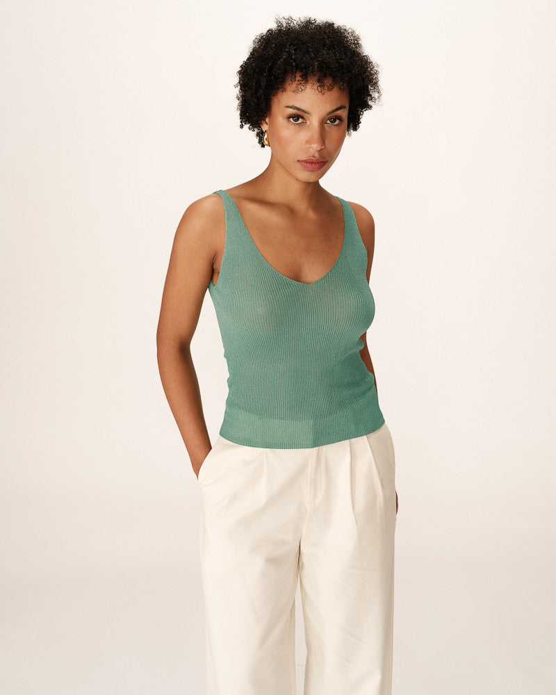 Top aqua paillette