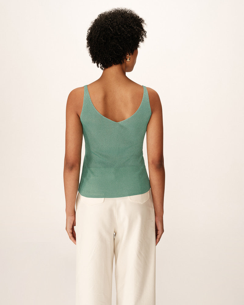 Top aqua paillette