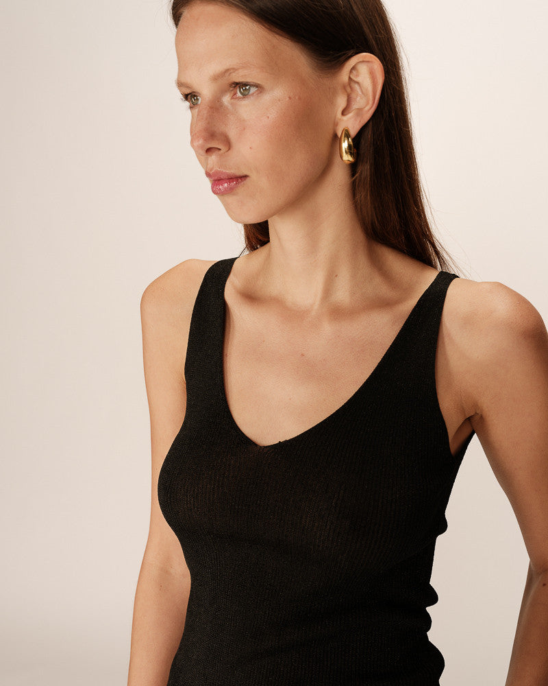 Top aqua paillette
