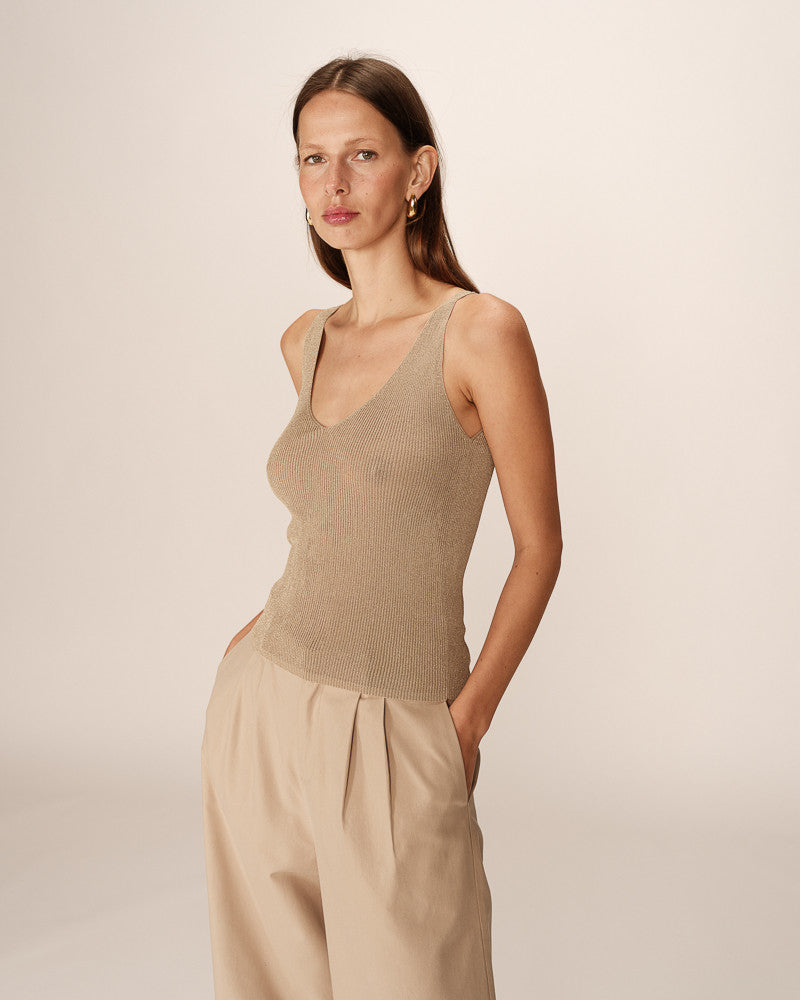 Top aqua paillette