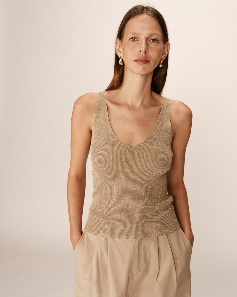 Top aqua paillette