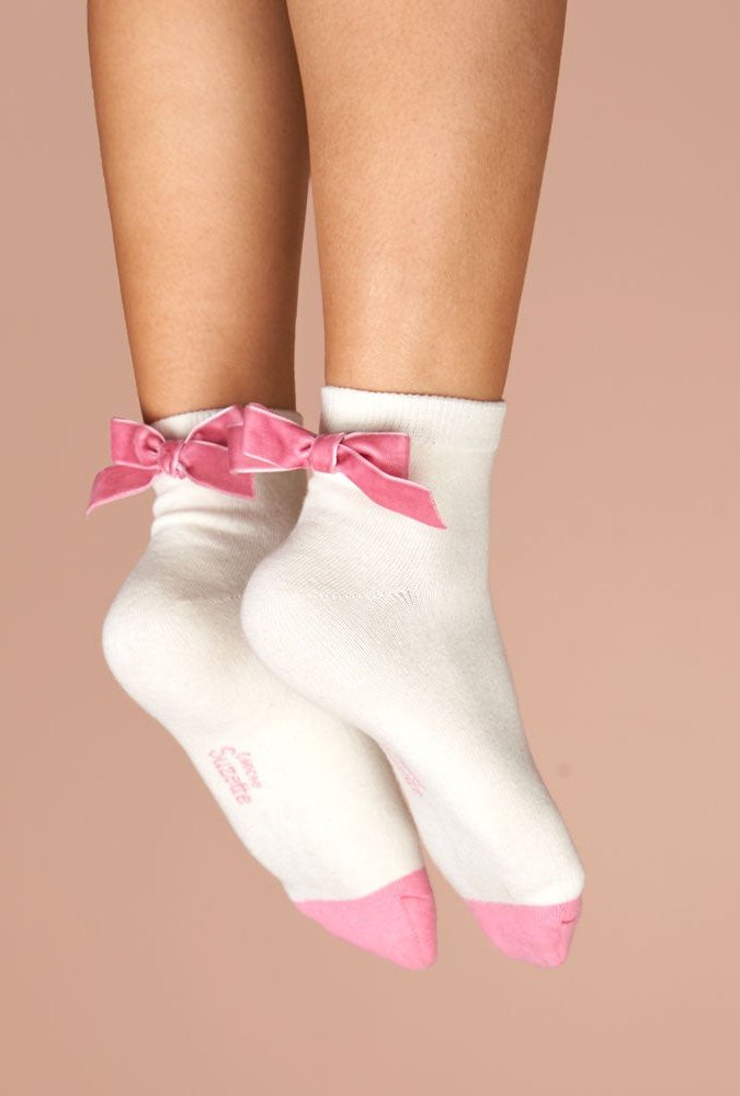 Chaussettes noeud rose