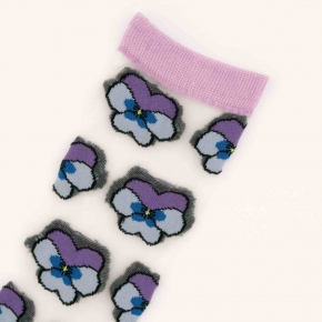 Chaussettes fantaisie transparente à petites fleurs La Rayonnante