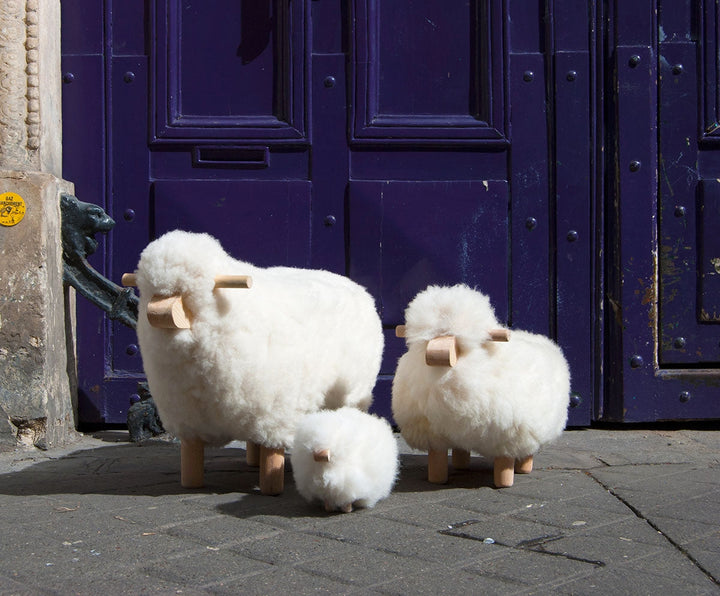 Famille de moutons Copain en bois et laine, Mamamushi Voyage