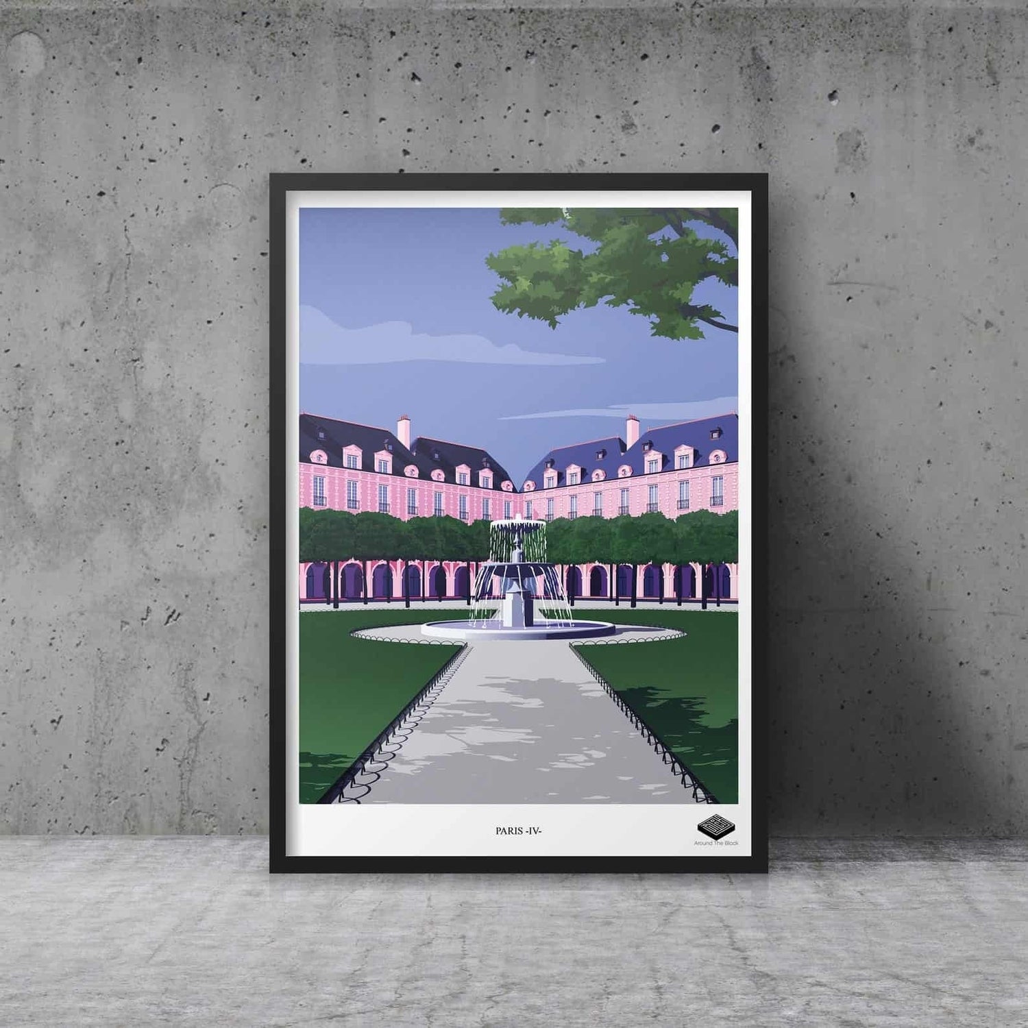 Affiche Paris Place des Vosges Around The Block