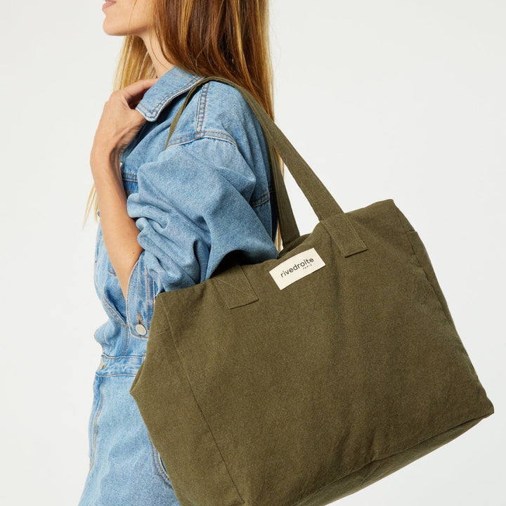 Sac Célestins kaki Rive Droite porté