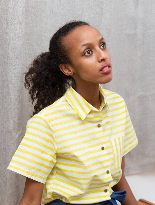 Chemise Penelope yellow stripes