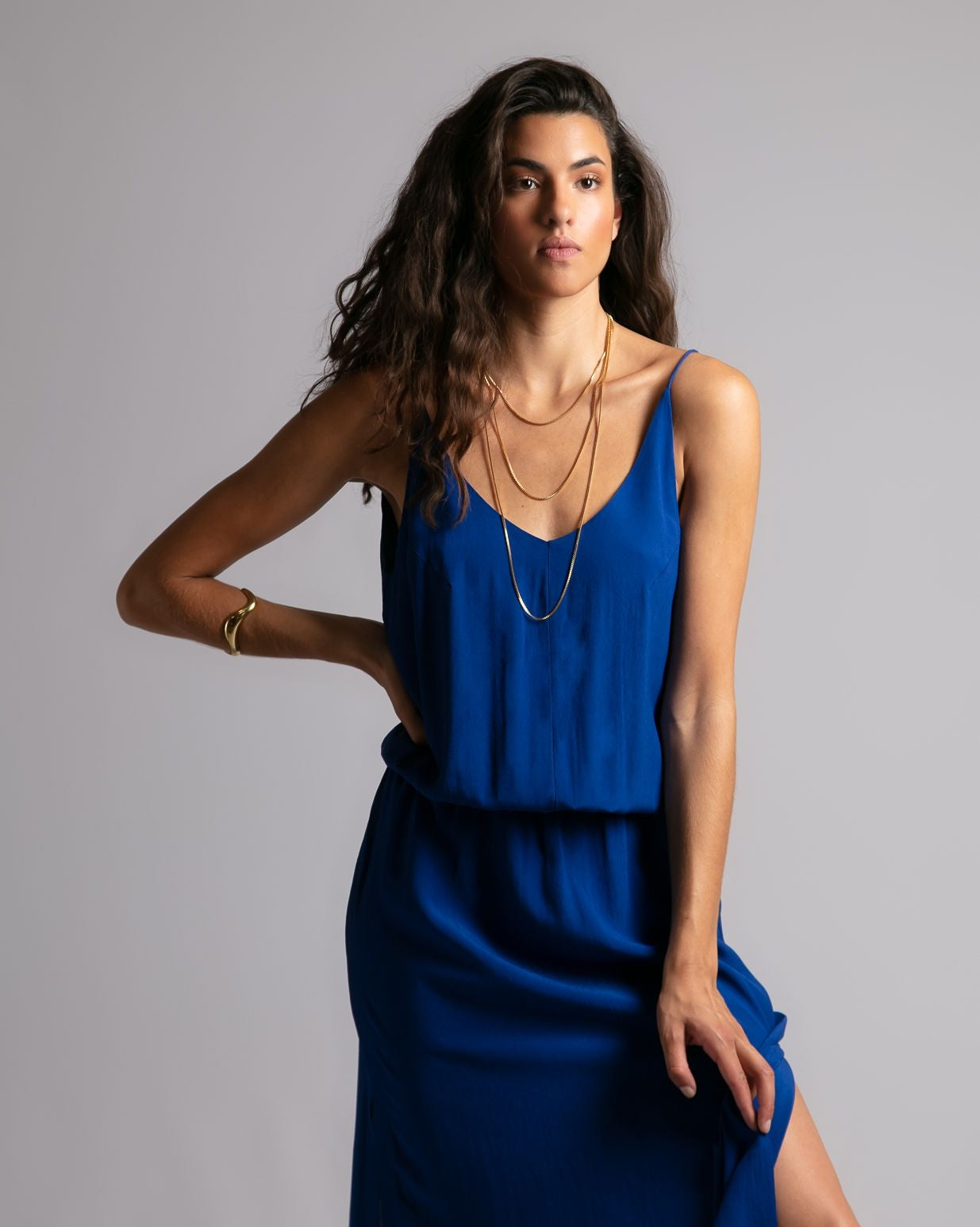 Robe longue Maeva Worker Blue