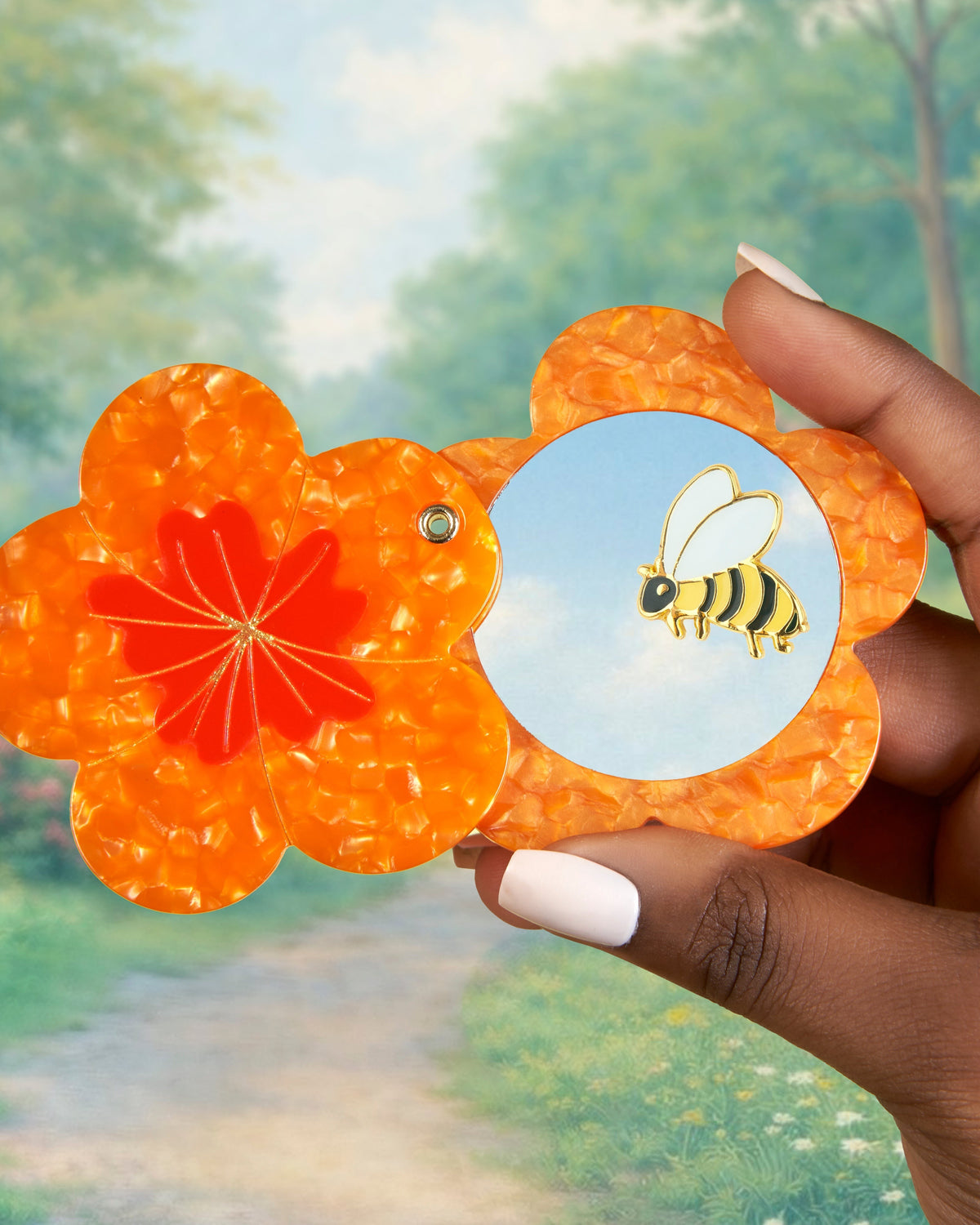 Miroir de poche Capucine orange – Coucou Suzette – image principale 4:5