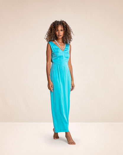 Robe longue Dune Bleu