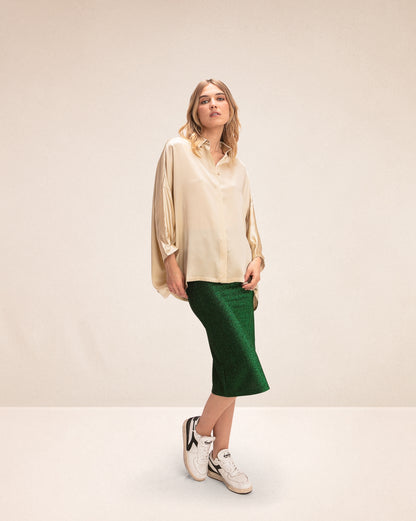 Chemise Manon oversize en soie – Karma Koma