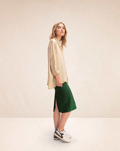 Chemise Manon oversize en soie – Karma Koma