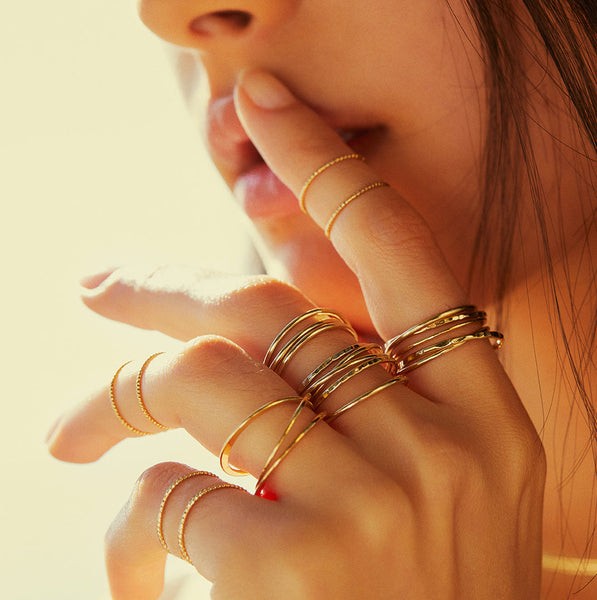 Bague Nomades quatre anneaux BDM Studio porté