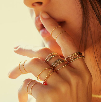 Bague Nomades quatre anneaux BDM Studio porté