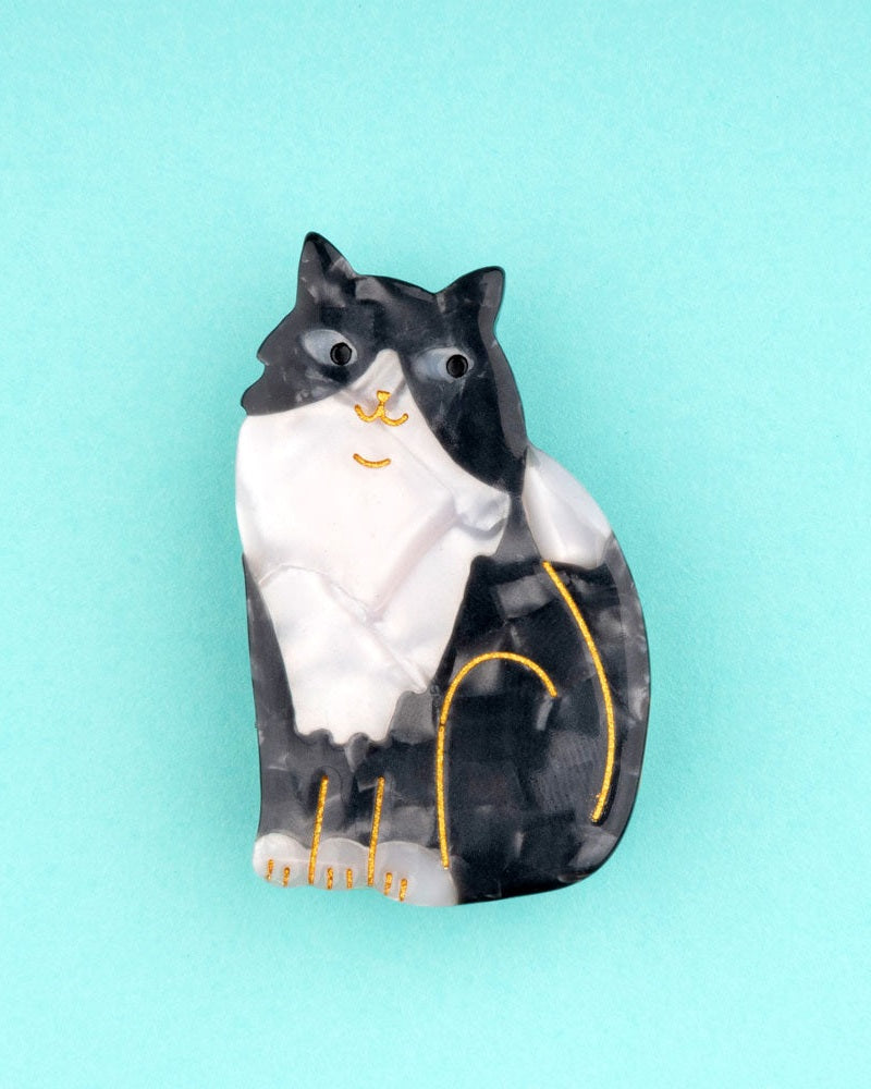 Barrette Chat noir et blanc – Coucou Suzette – image principale 4:5