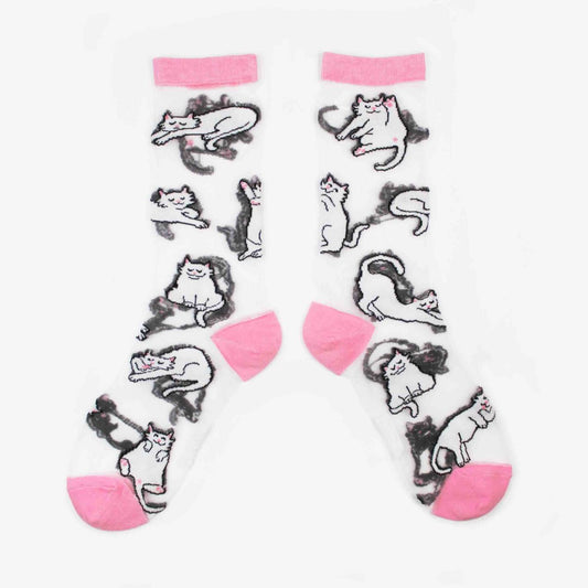 Chaussettes Transparentes Chat
