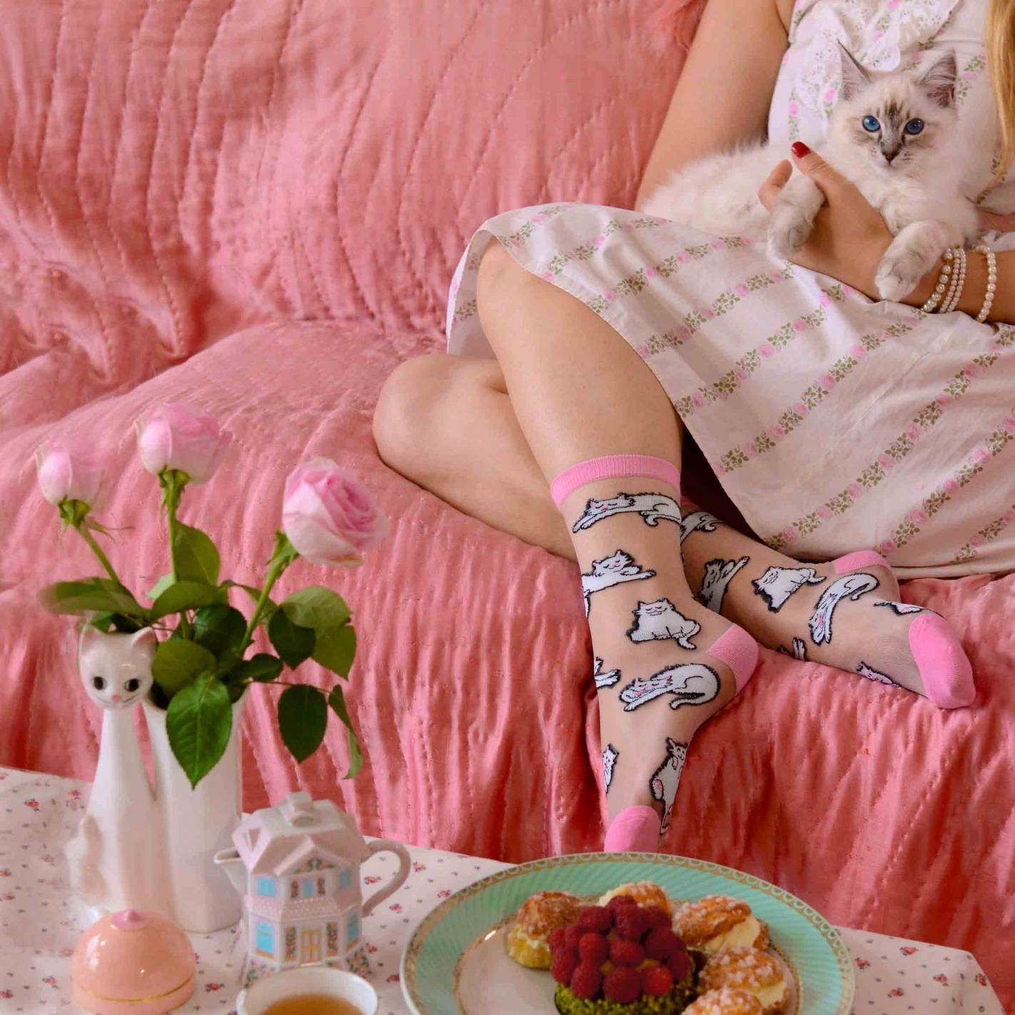 Chaussettes Transparentes Chat
