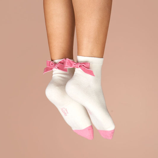 Chaussettes noeud rose