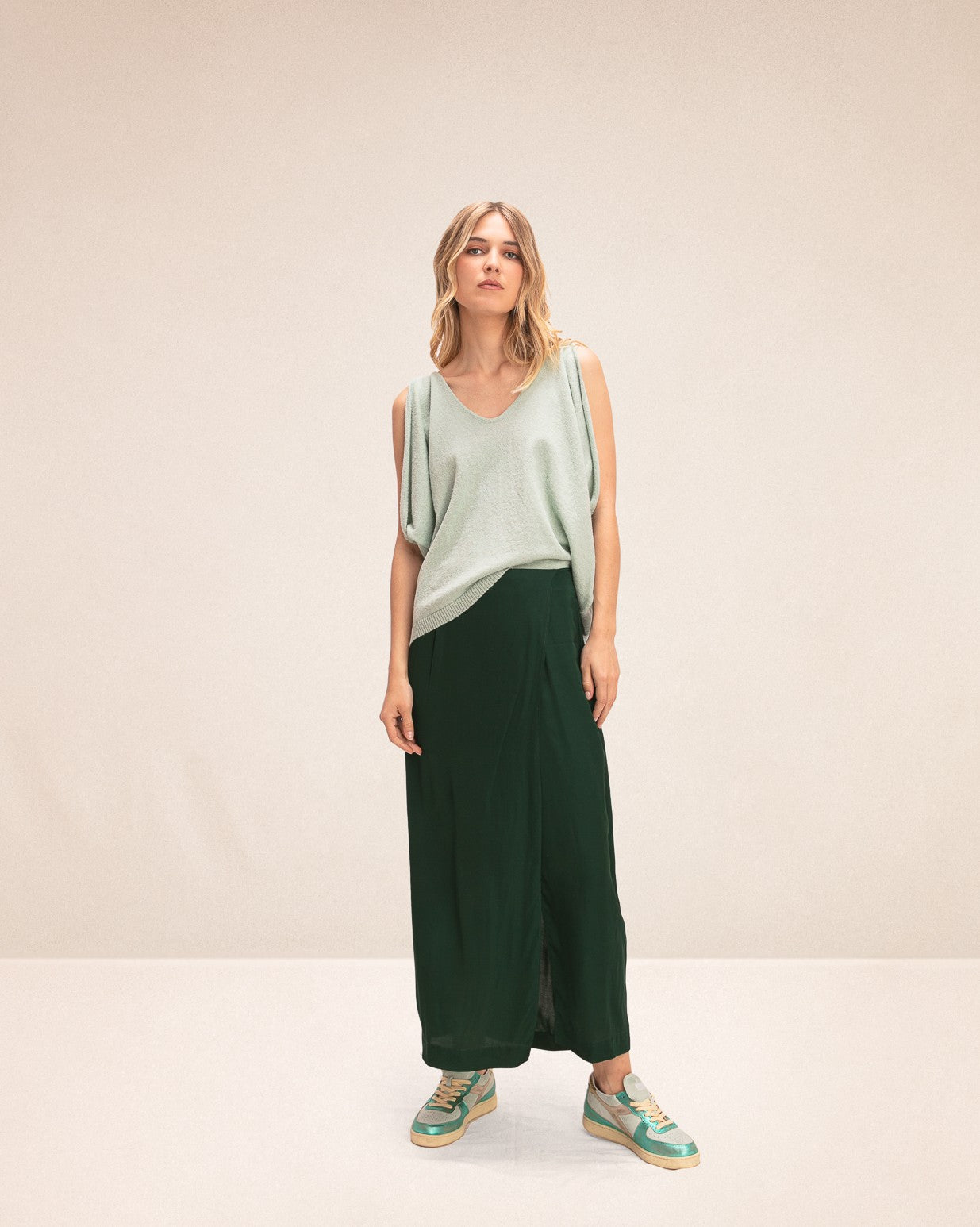 Jupe longue Save HK Green
