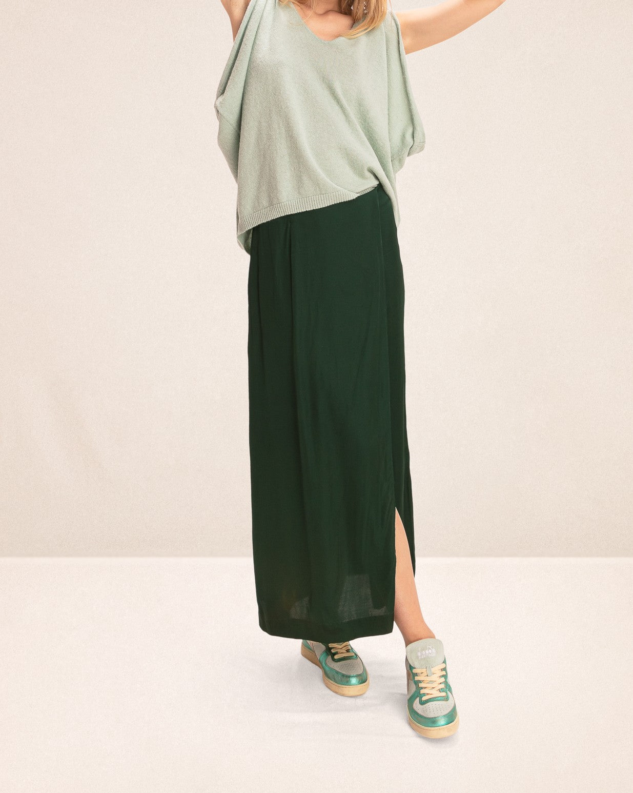 Jupe longue Save HK Green