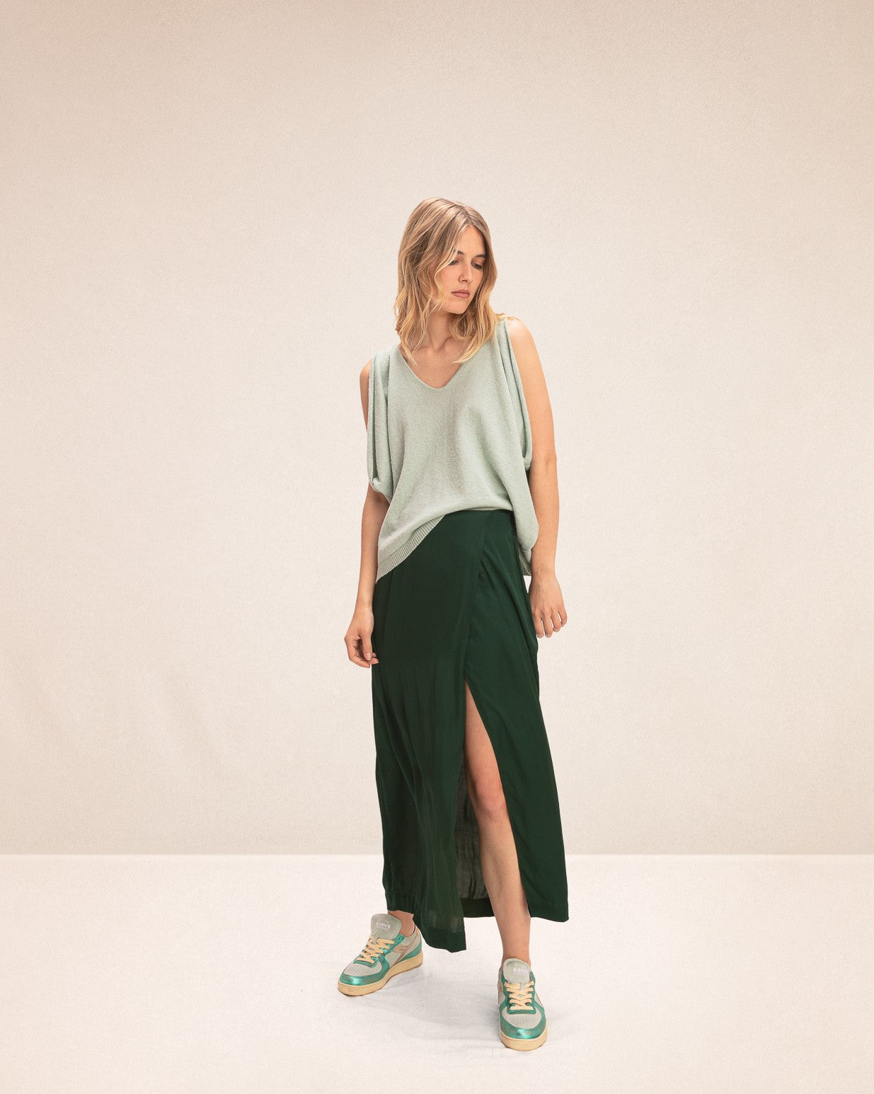 Jupe longue Save HK Green