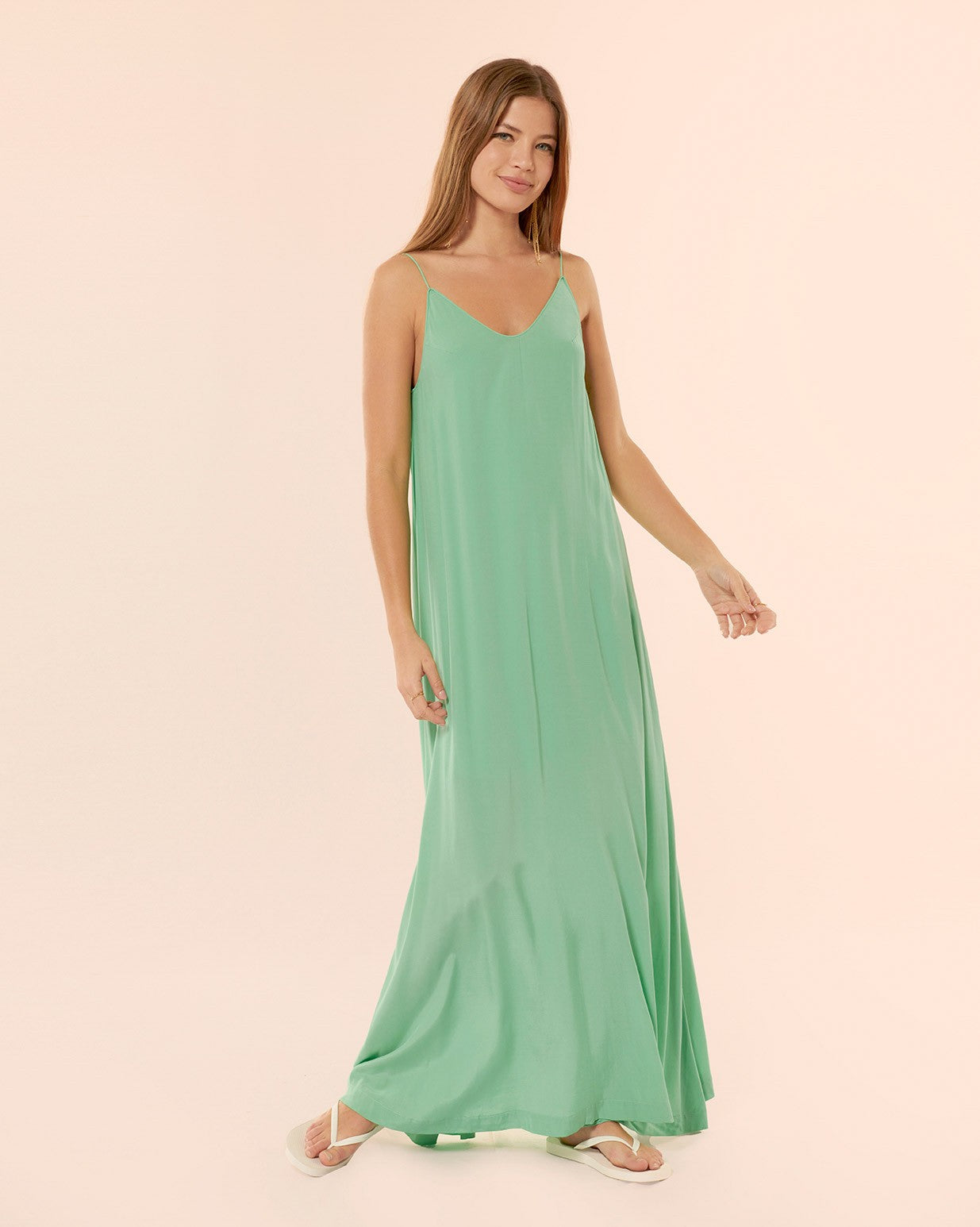 Robe longue Depp testa green