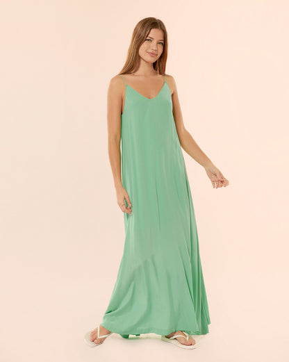 Robe longue Depp testa green