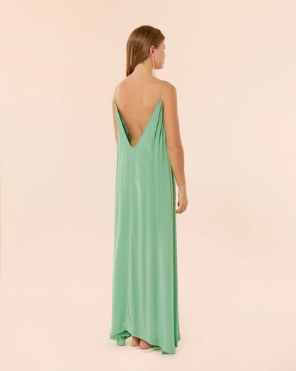 Robe longue Depp testa green