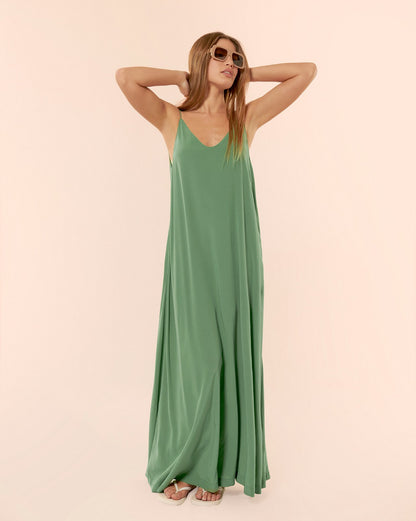 Robe longue Depp matcha