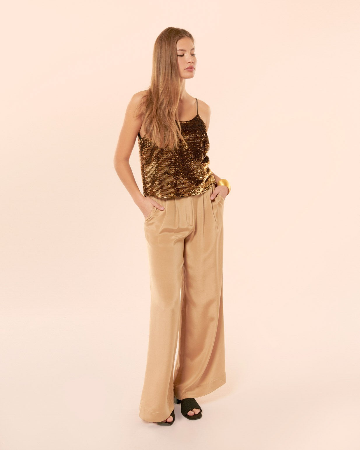 Top Jones sequin gold