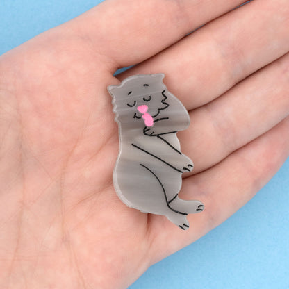 Barrette Chat gris Coucou Suzette