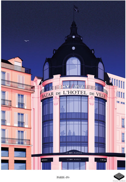 Affiche A3 - Paris IV - Bazar de l'Hôtel de Ville