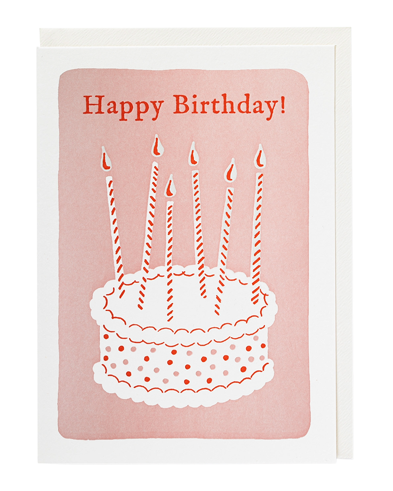 Carte Happy Birthday Cake rose Archivist Gallery