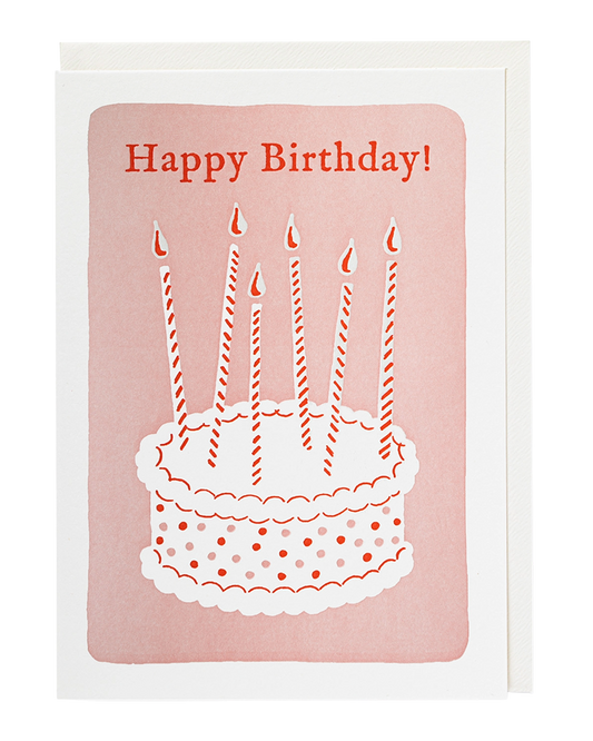 Carte Happy Birthday Cake rose Archivist Gallery