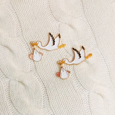 Pin's Cigogne (noir ou blanc)