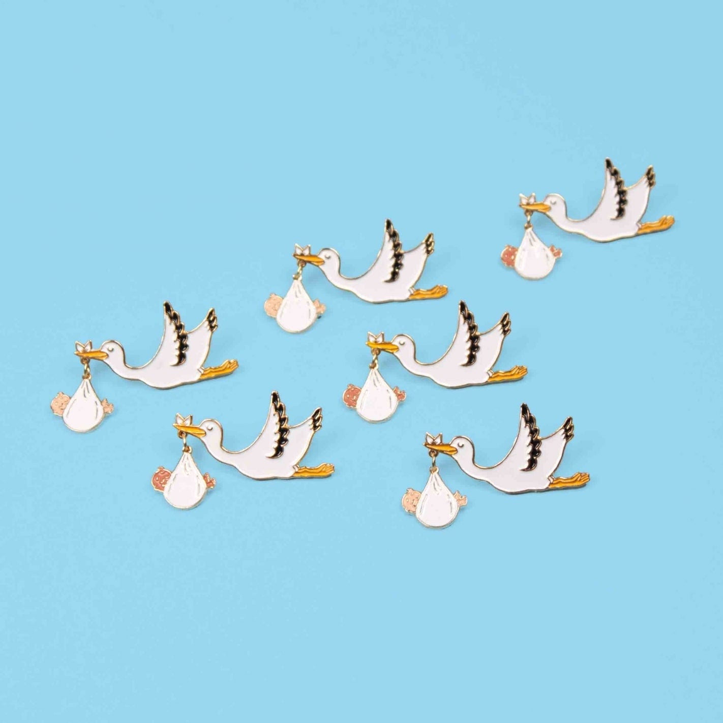 Pin's Cigogne (noir ou blanc)
