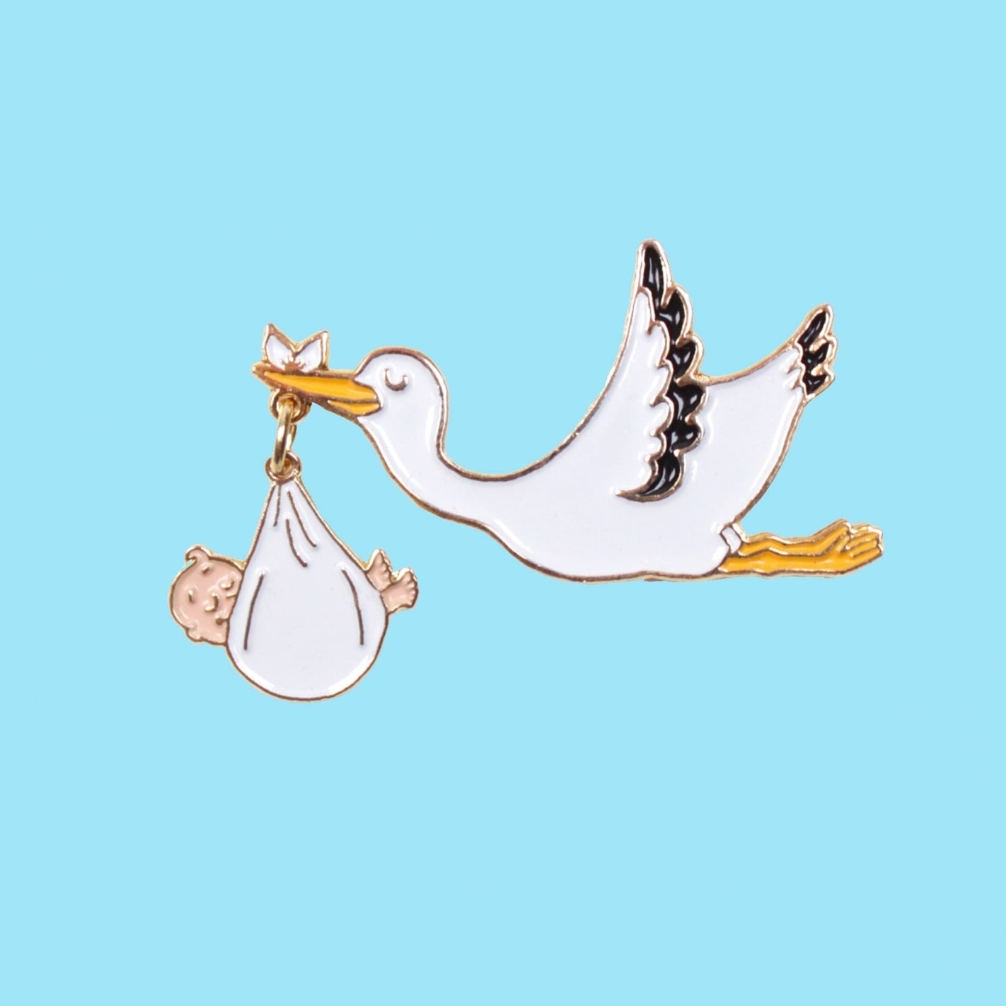 Pin's Cigogne (noir ou blanc)