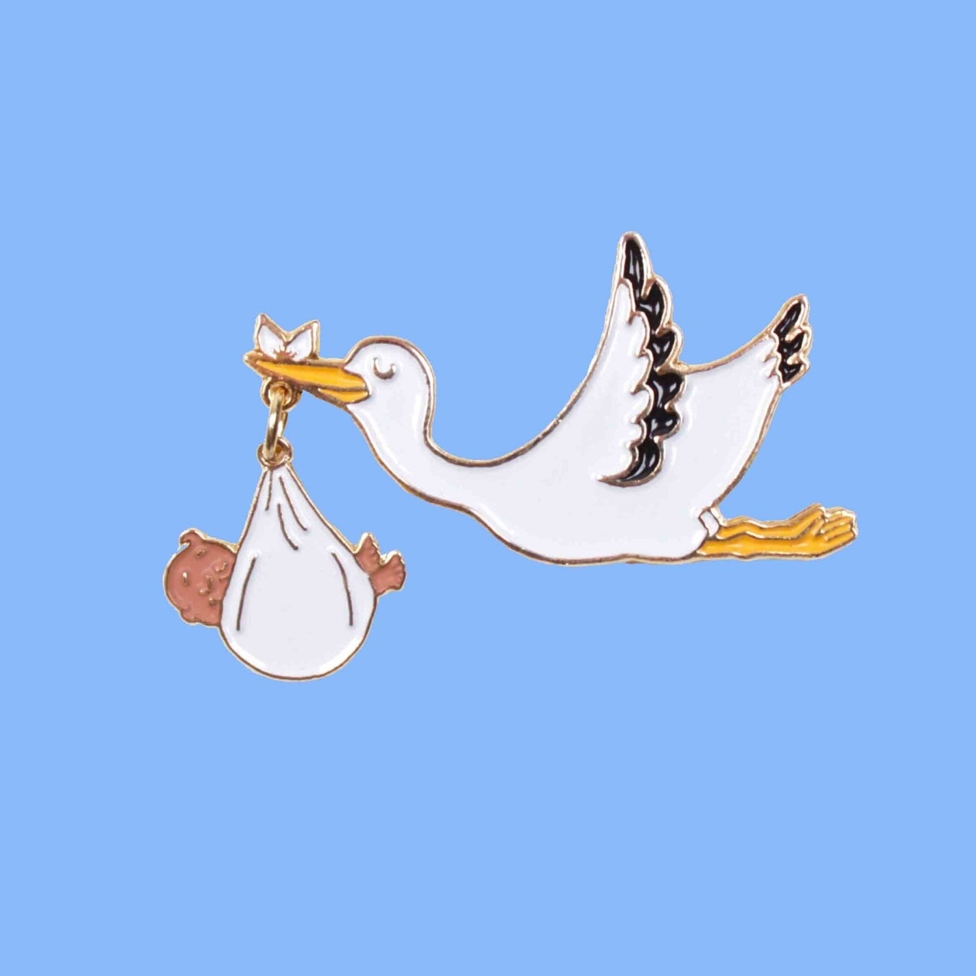 Pin's Cigogne (noir ou blanc)