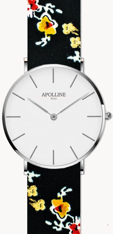 Montre à bracelet interchangeable argentée (plusieurs motifs)