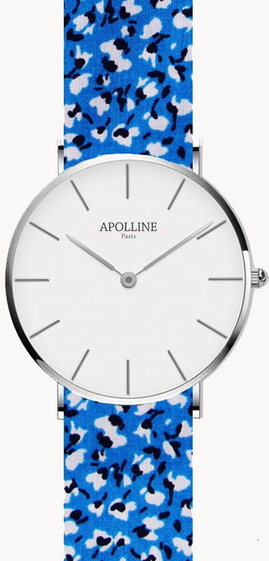 Montre à bracelet interchangeable argentée (plusieurs motifs)