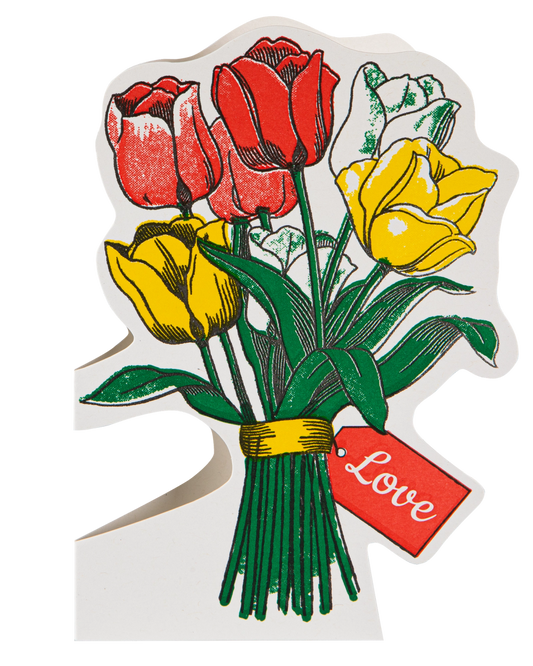 Carte découpée Tulips avec bouquet coloré Archivist Gallery
