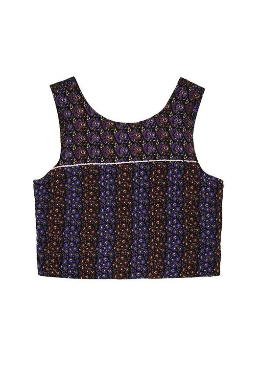 Top en soie dos nu Chioma liberty rouge & violet