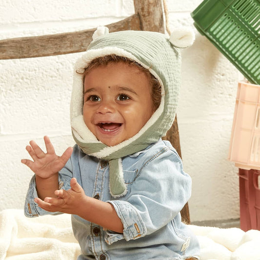 Bonnet bébé doublé en gaze de coton (au choix)