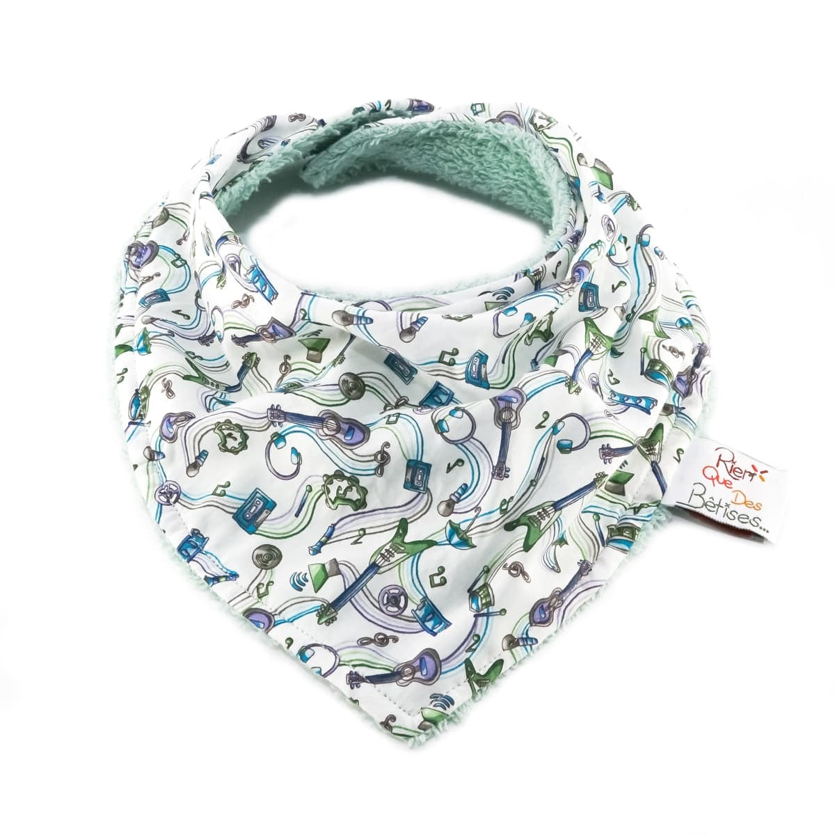 Bavoir bandana à motifs (au choix)