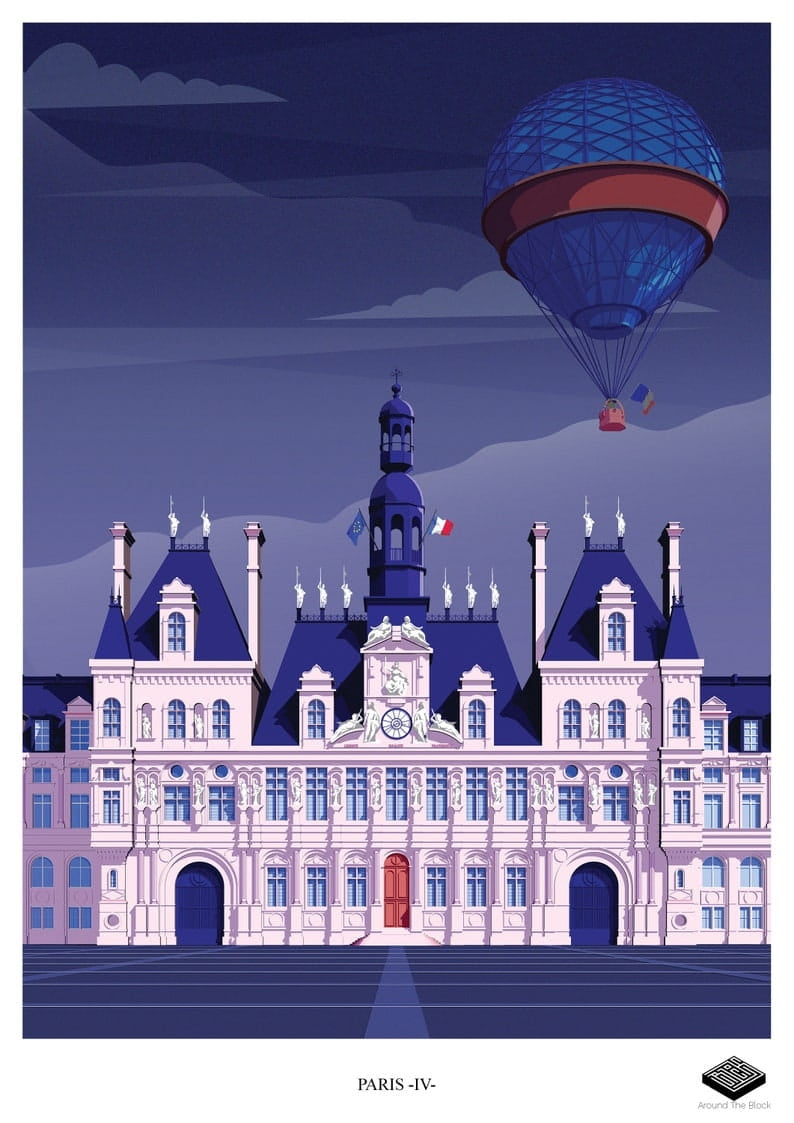Affiche A3 - Paris IV - Hôtel de Ville