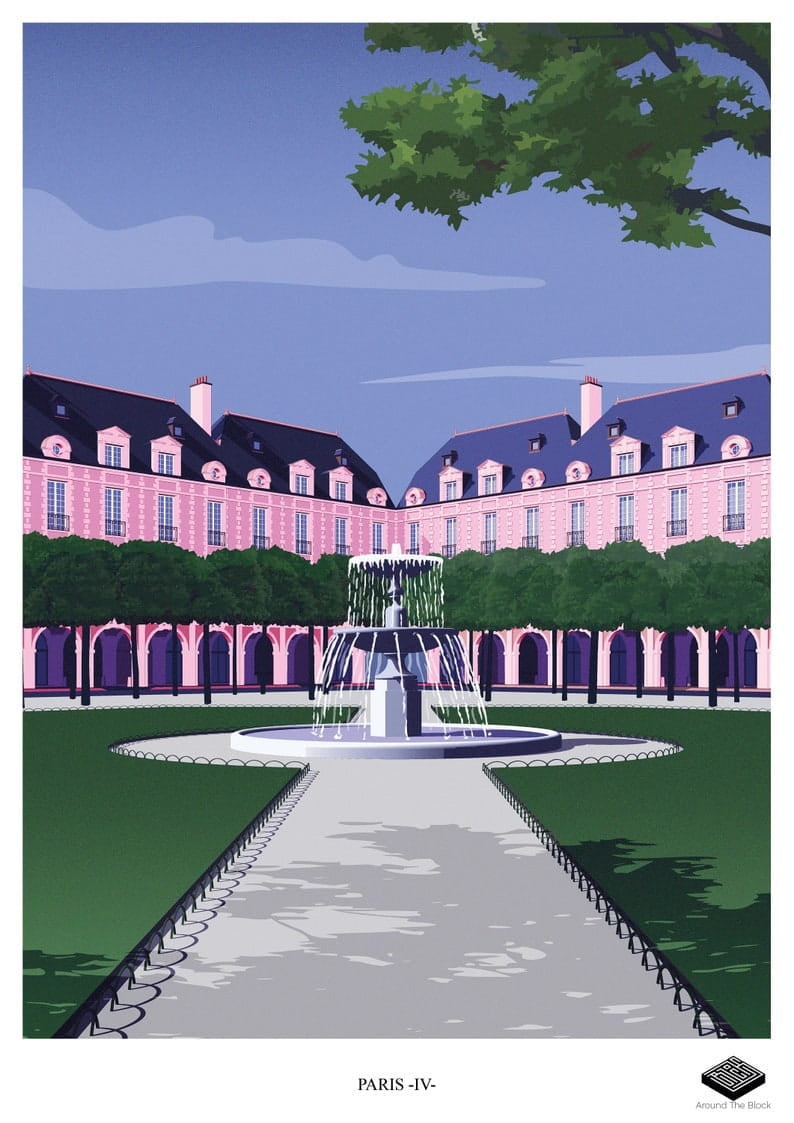 Affiche A3 - Paris IV - Place des Vosges